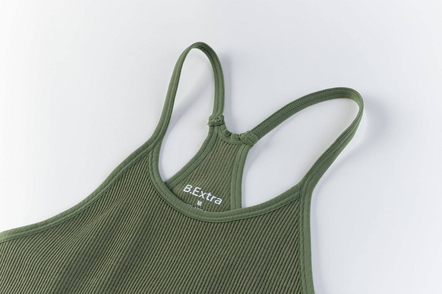 Ribbed Crop Top - Army Green