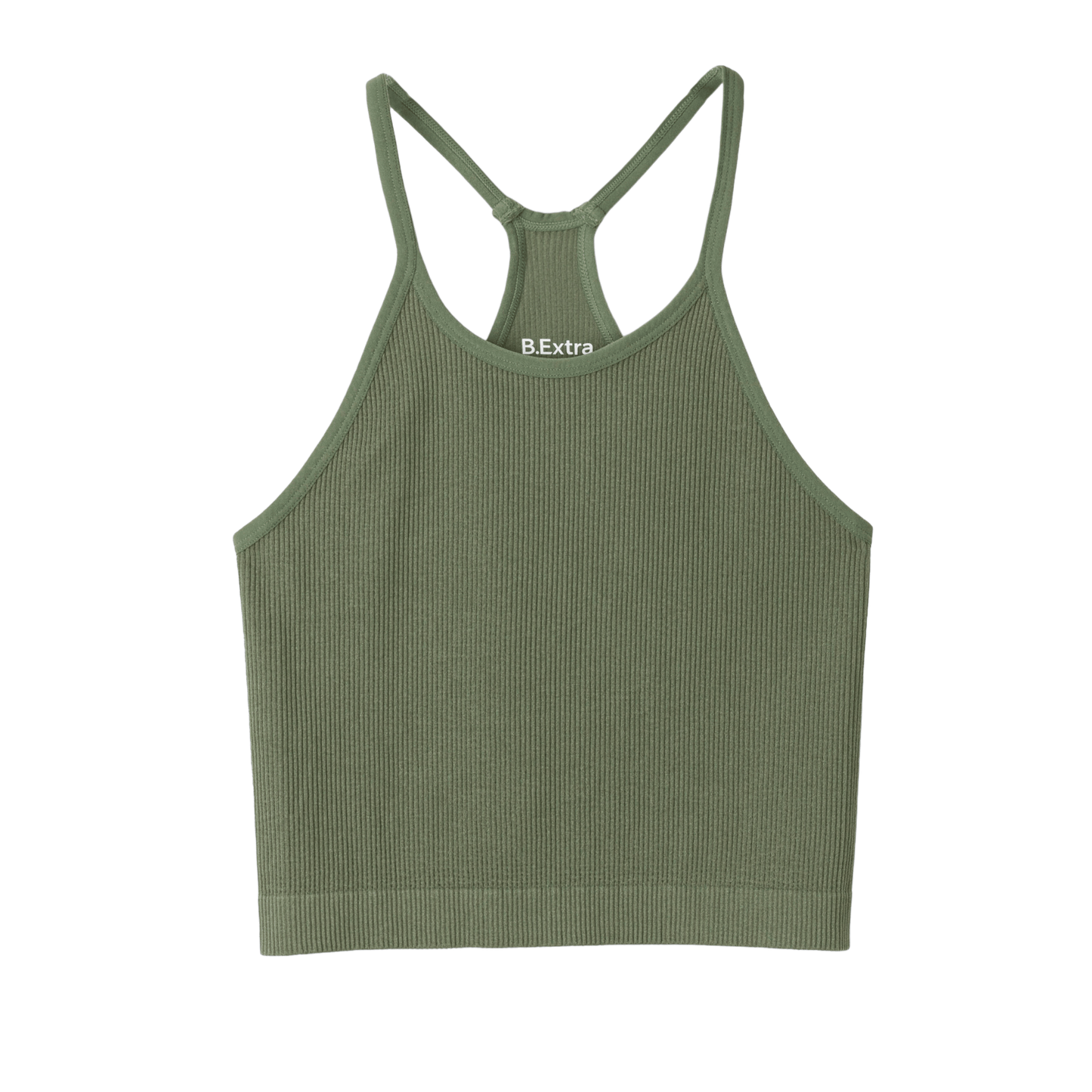 Ribbed Crop Top - Army Green