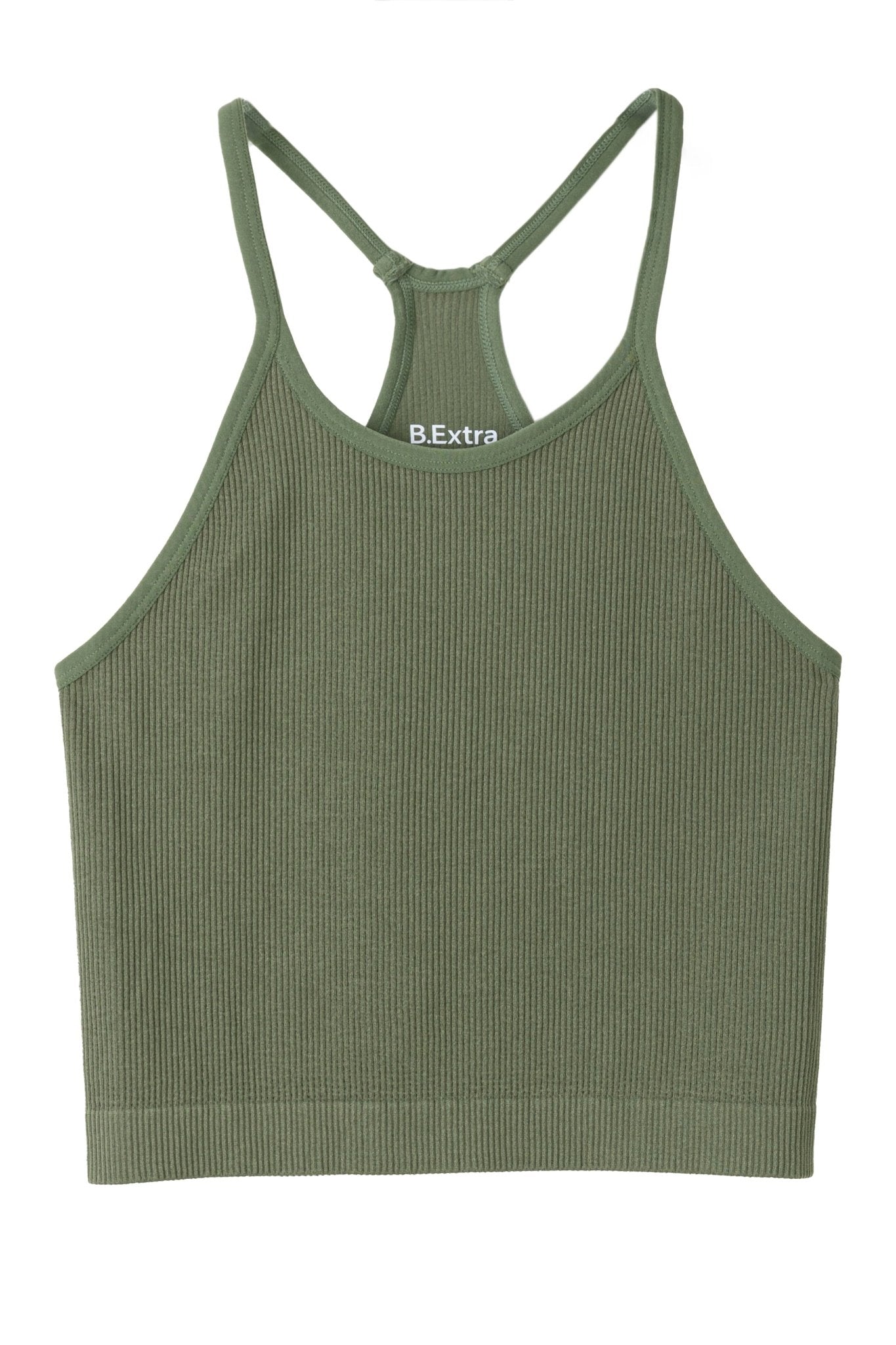 Ribbed Crop Top - Army Green