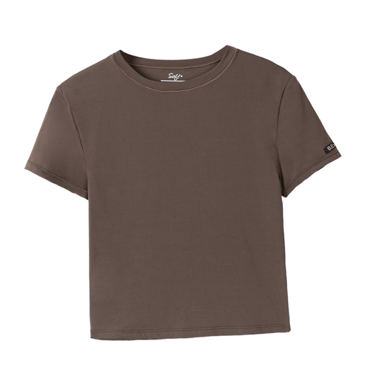 NAK-D Cropped Tee  - Coffee