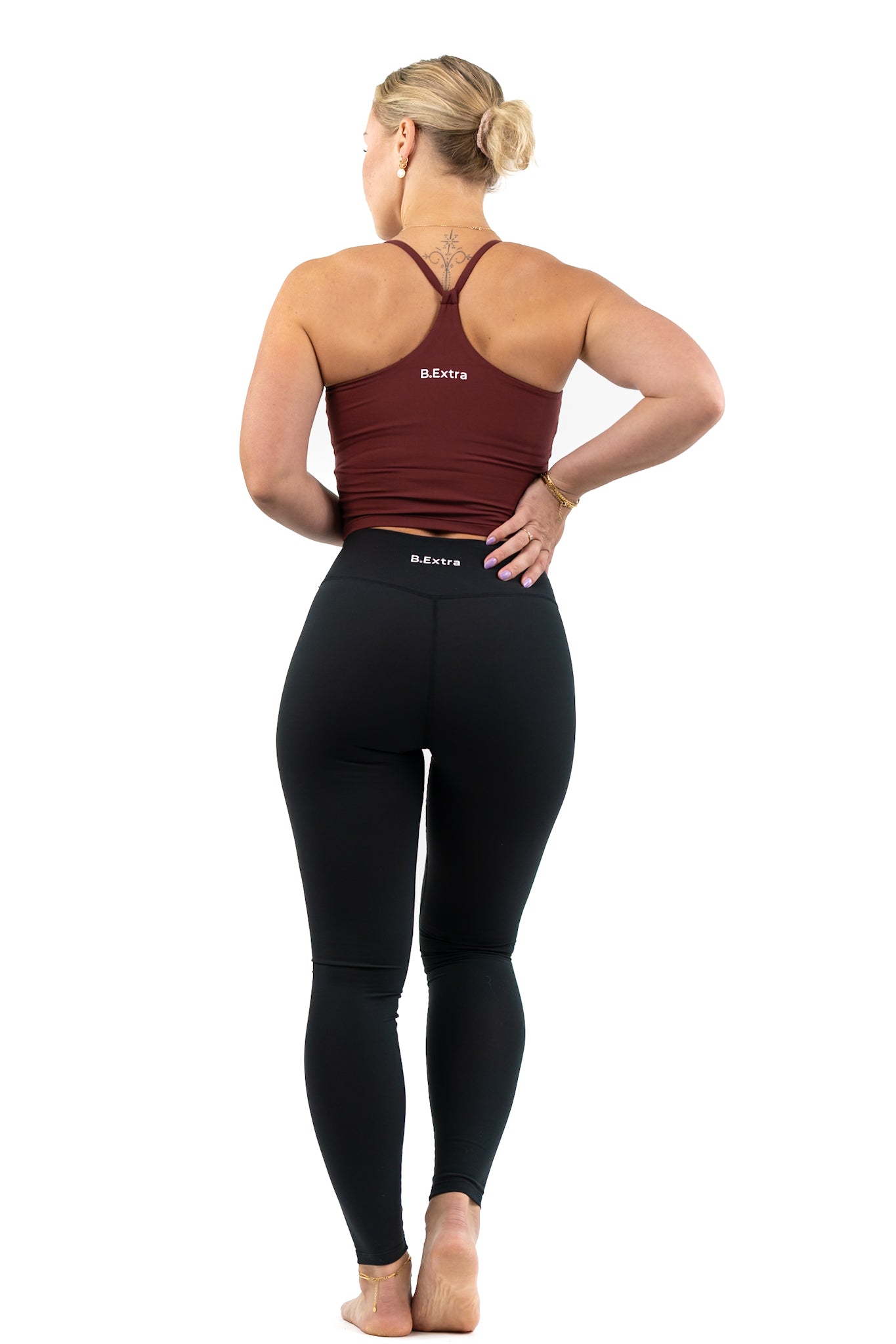 V Motion Cropped Length Tight- Onyx Black