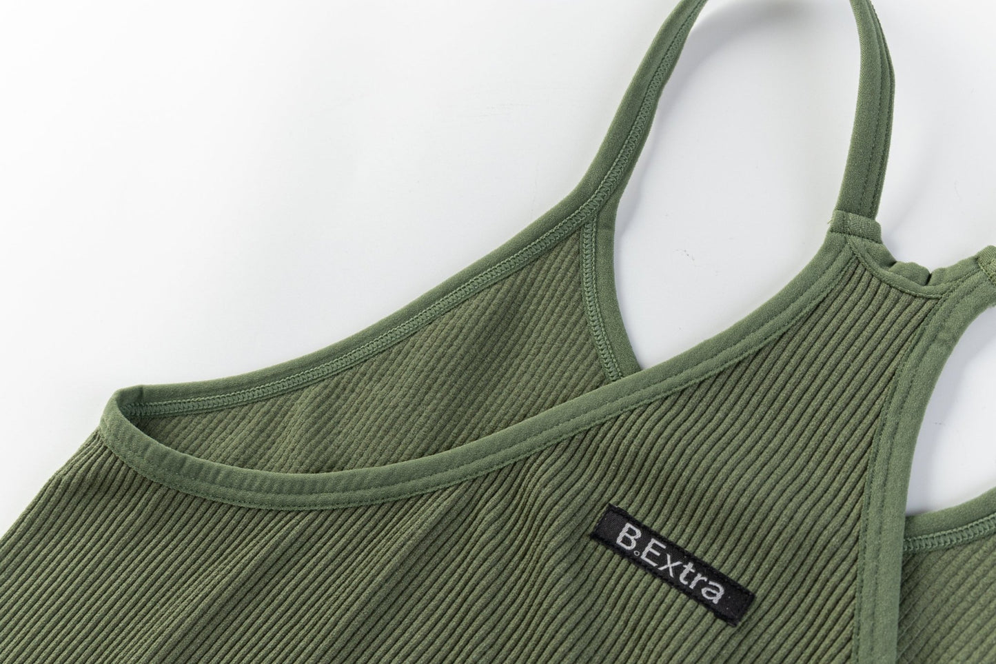 Ribbed Crop Top - Army Green