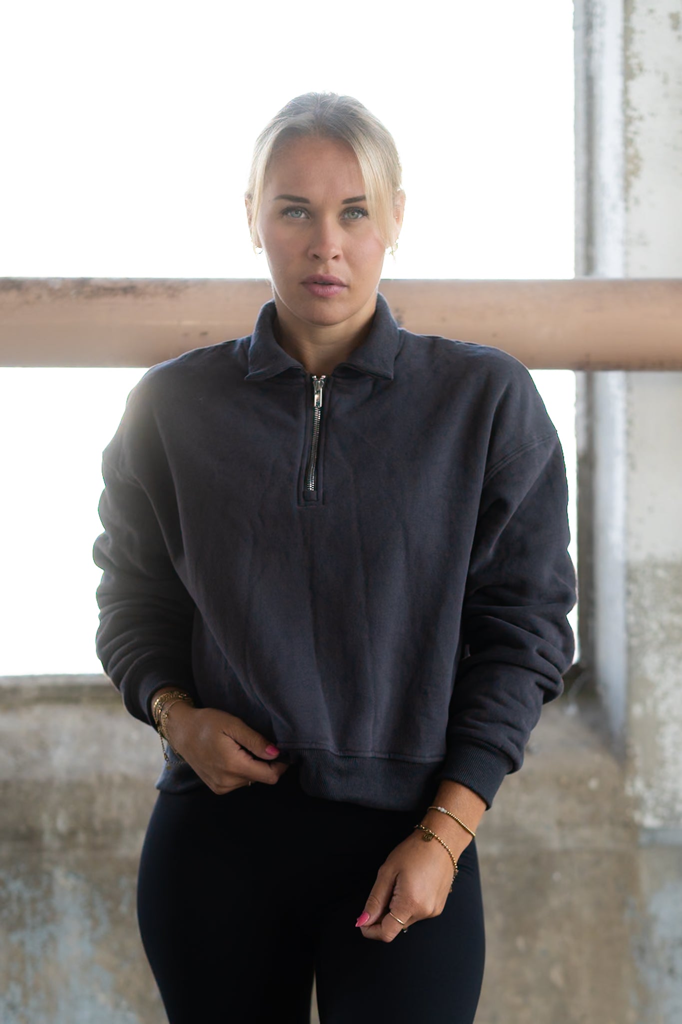 Quarter Zip Sweater - Dark Grey 